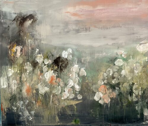 Misty flowers di Hennie Van De Lande, Pittura in vendita su Singulart