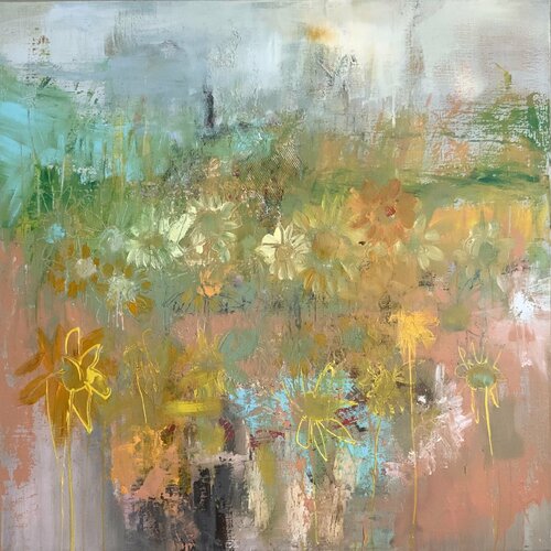 Flowers of the field de Hennie Van De Lande, Pintura a la venta en Singulart