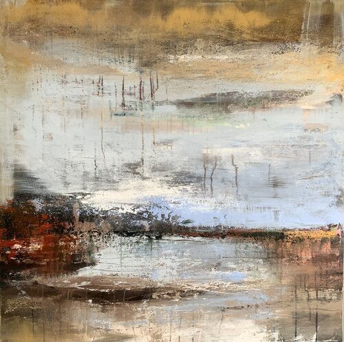 Golden clouds van Hennie Van De Lande, Schilderij te koop op Singulart