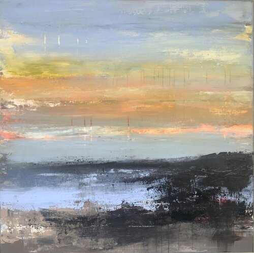 Colored clouds di Hennie Van De Lande, Pittura in vendita su Singulart