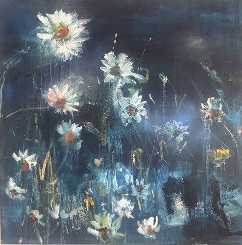 Power Flowers van Hennie Van De Lande, Schilderij te koop op Singulart
