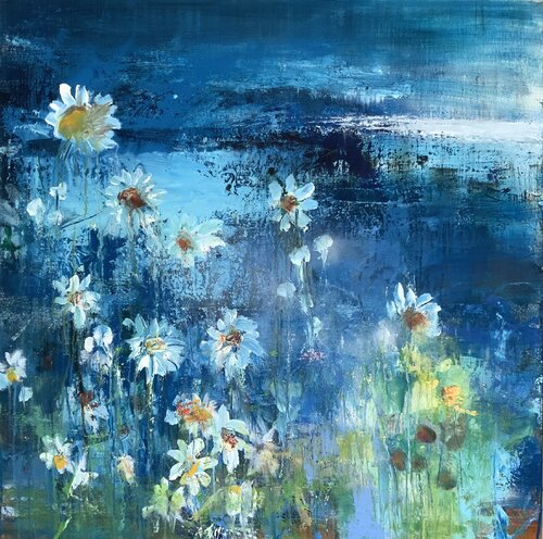 Flowers in blue Hennie Van De Lande