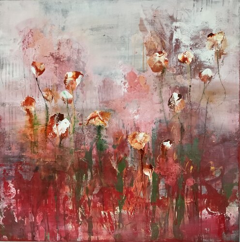 Red Field van Hennie Van De Lande, Schilderij te koop op Singulart