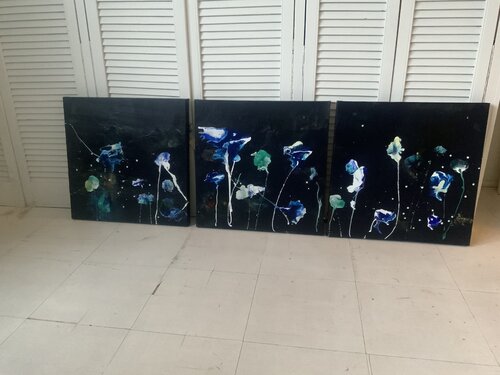 Nightflowers de Hennie Van De Lande, Pintura a la venta en Singulart