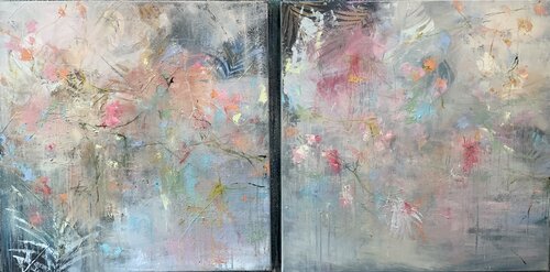 Grow and bloom ( diptych) di Hennie Van De Lande, Pittura in vendita su Singulart