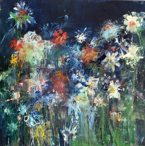 Powerflowers di Hennie Van De Lande, Pittura in vendita su Singulart