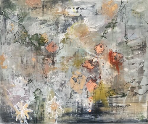 Field of flowers di Hennie Van De Lande, Pittura in vendita su Singulart