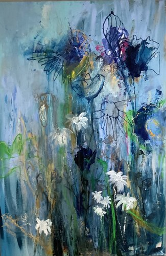 Out of the blue van Hennie Van De Lande, Schilderij te koop op Singulart