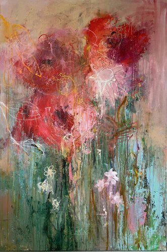 Powerflowers de Hennie Van De Lande, Pintura a la venta en Singulart