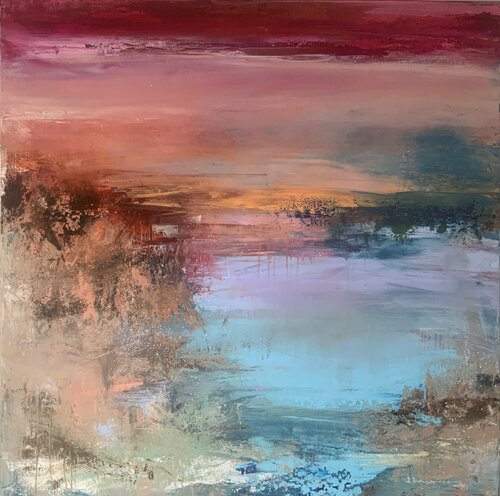 In the evening van Hennie Van De Lande, Schilderij te koop op Singulart