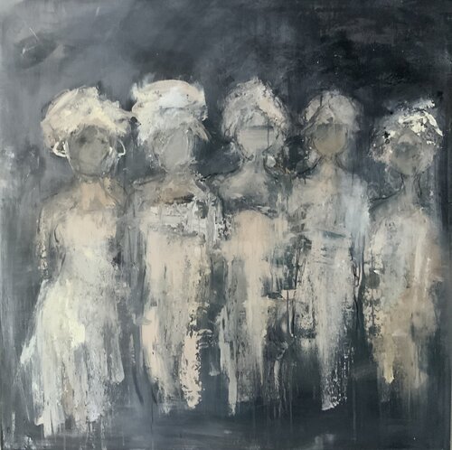 5 Women by Hennie Van De Lande, Painting for Sale on Singulart