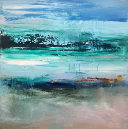The sky is blue di Hennie Van De Lande, Pittura in vendita su Singulart