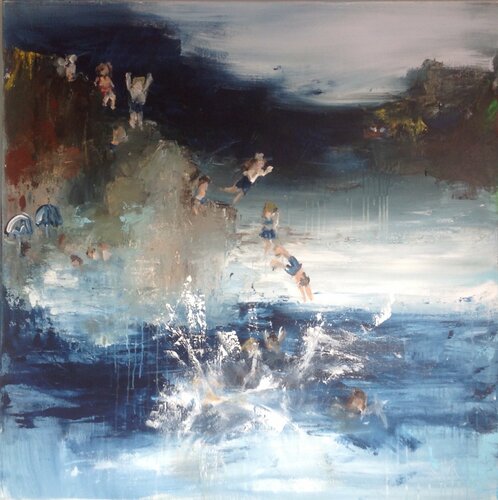 The perfect place to have waterfun by Hennie Van De Lande, 회화 for Sale on Singulart