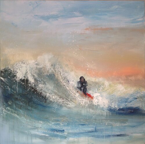 The perfect wave to surf di Hennie Van De Lande, Pittura in vendita su Singulart