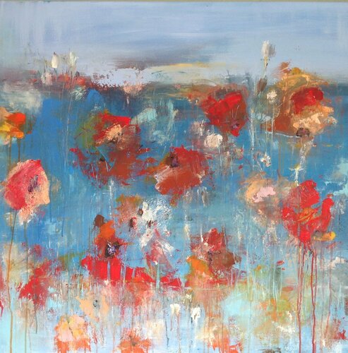 Flower Power di Hennie Van De Lande, Pittura in vendita su Singulart
