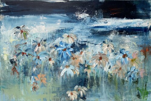 Flower Power 2 van Hennie Van De Lande, Schilderij te koop op Singulart