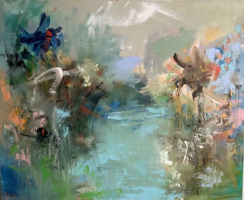 Jungleflowers van Hennie Van De Lande, Schilderij te koop op Singulart