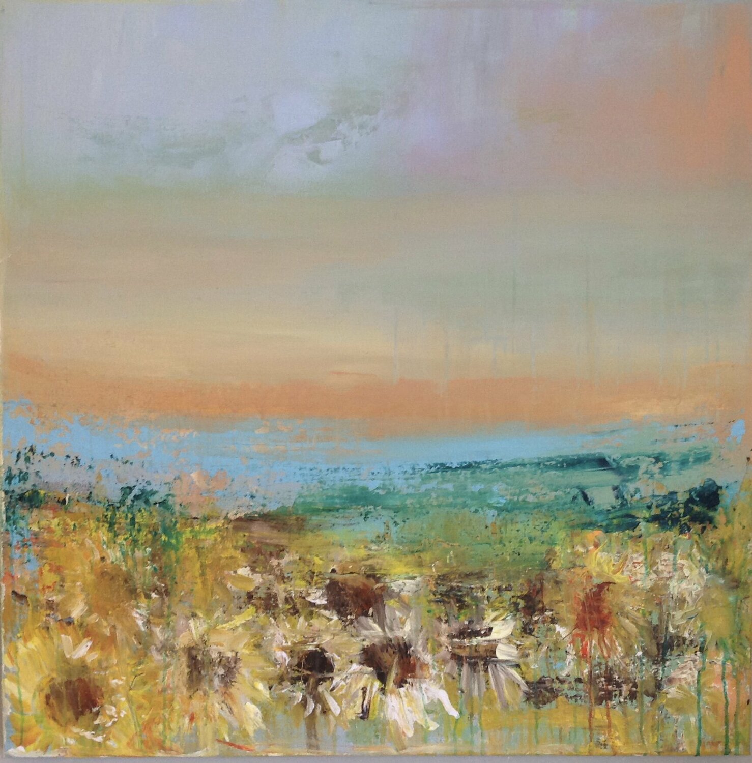 Flowers of the sun 2 Hennie Van De Lande Originalgemälde zu verkaufen