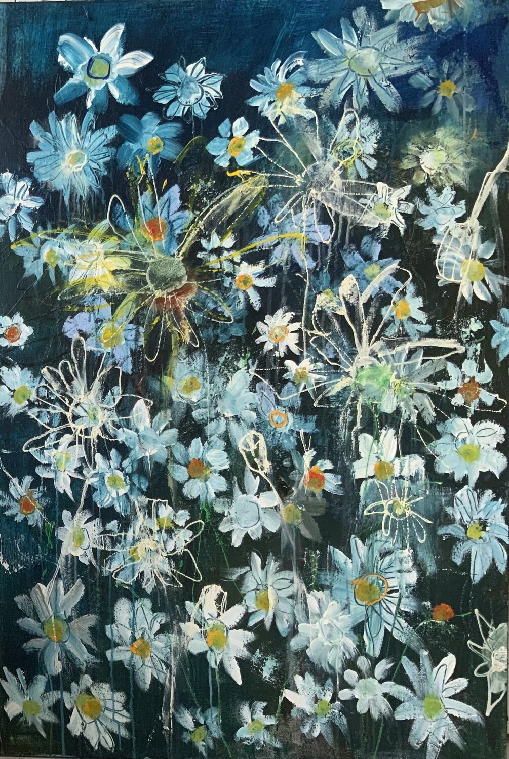 A sea of flowers Hennie Van De Lande Originalgemälde zu verkaufen