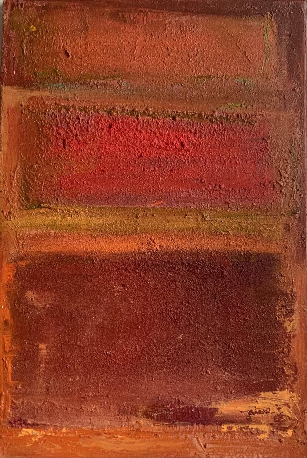 Red orange Hennie Van De Lande Original painting for sale