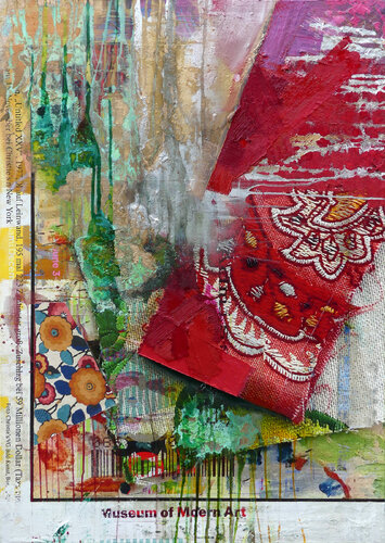 MoMA vs. Christie’s di Peter Vahlefeld, Pittura in vendita su Singulart