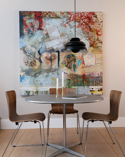 Fritz Hansen Showroom: Untitled Abstraction (God Knows Where) von Peter Vahlefeld, Malerei kaufen auf Singulart