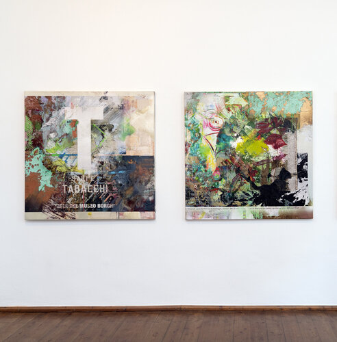 Installation View, Untitled Genre (Landscape #4) & Sali e Tabacchi #3 (Rome) Peter Vahlefeld