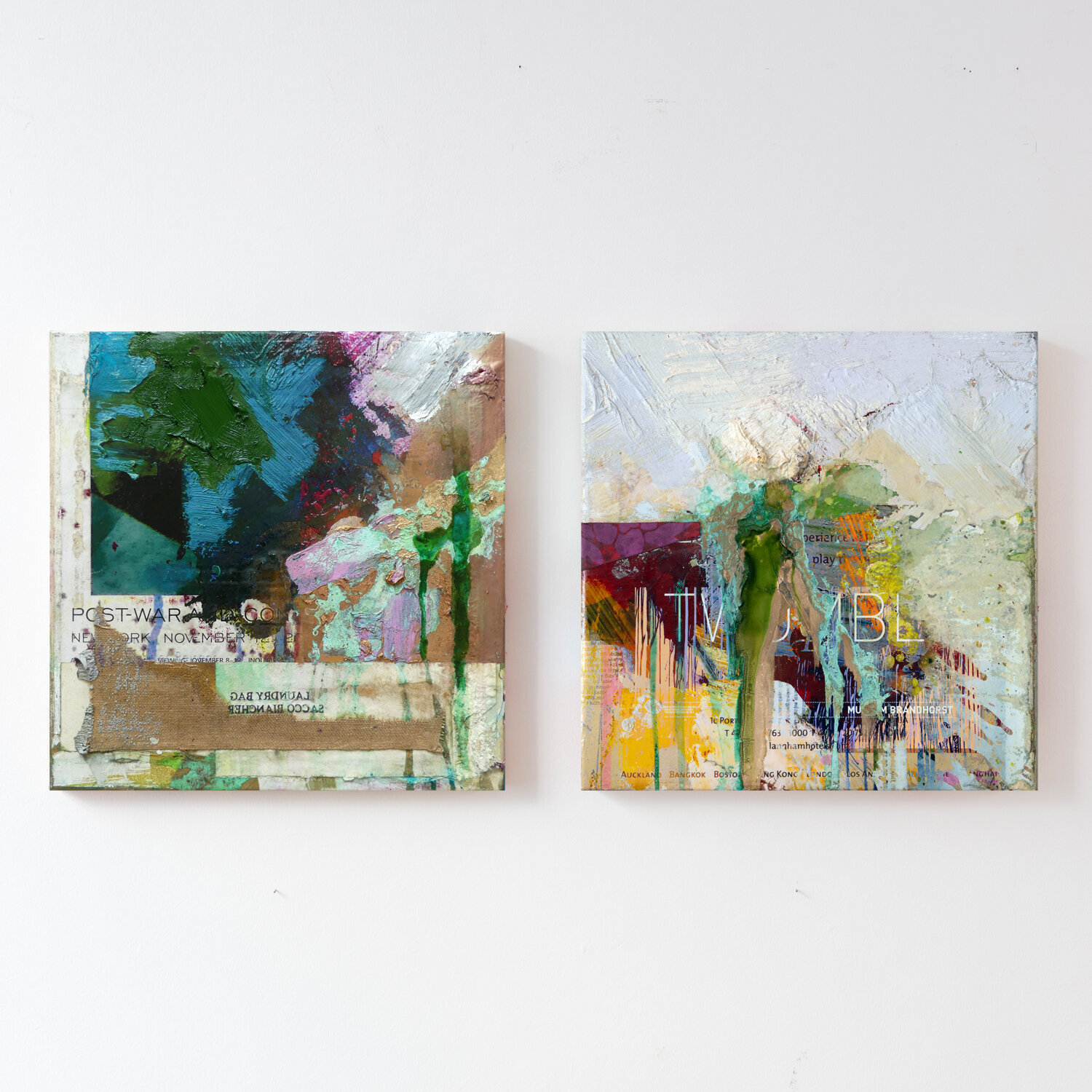 Evening Sale New York & Overpainted Readymade (Twombly Ad #2) Peter Vahlefeld Originalgemälde zu verkaufen