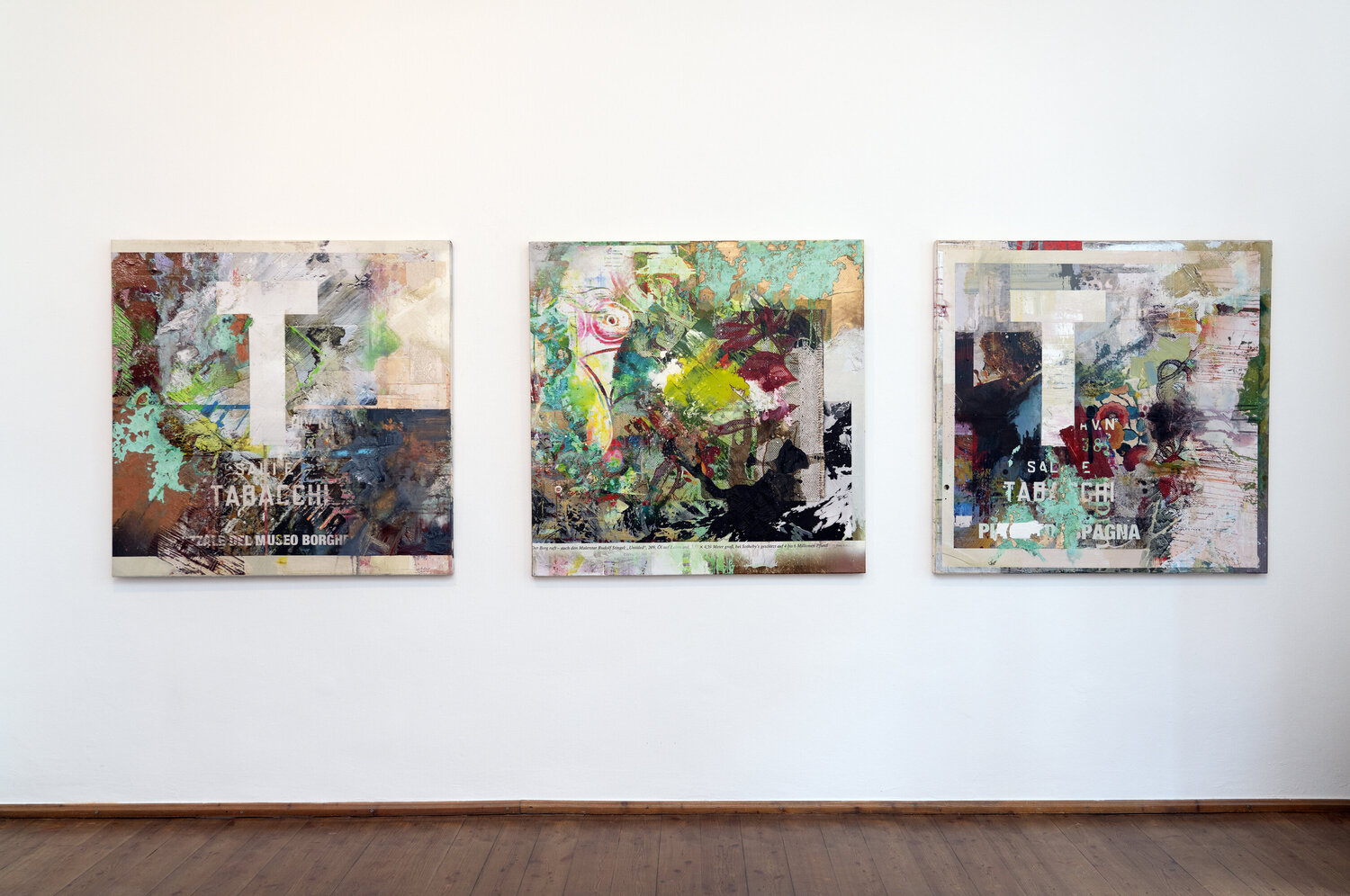 Installation View: Sali e Tabacchi #3 (Rome), Untitled Genre, Landscape #4, Sali e Tabacchi #2 (Rome) Peter Vahlefeld Originalgemälde zu verkaufen