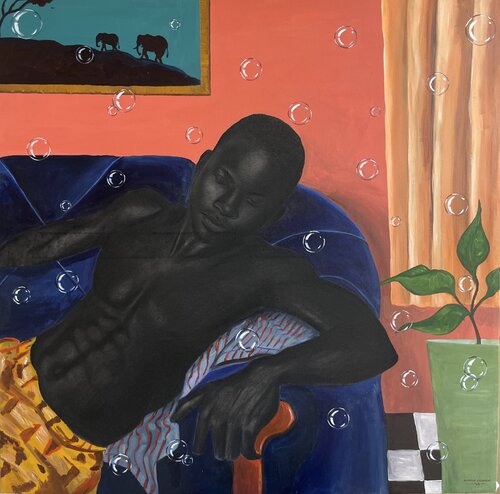 A Quick Nap by Olamide Ogunade Olisco, Painting for Sale on Singulart