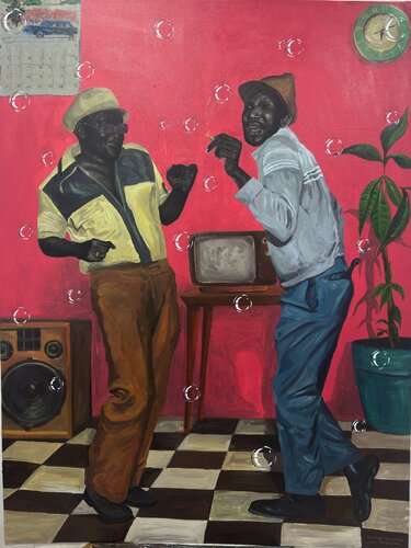 Echoes in stillness by Olamide Ogunade Olisco, Painting for Sale on Singulart