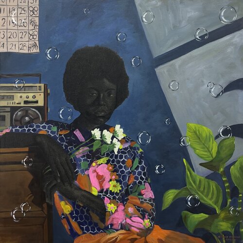 Jerry With His Flowers by Olamide Ogunade Olisco, Painting for Sale on Singulart