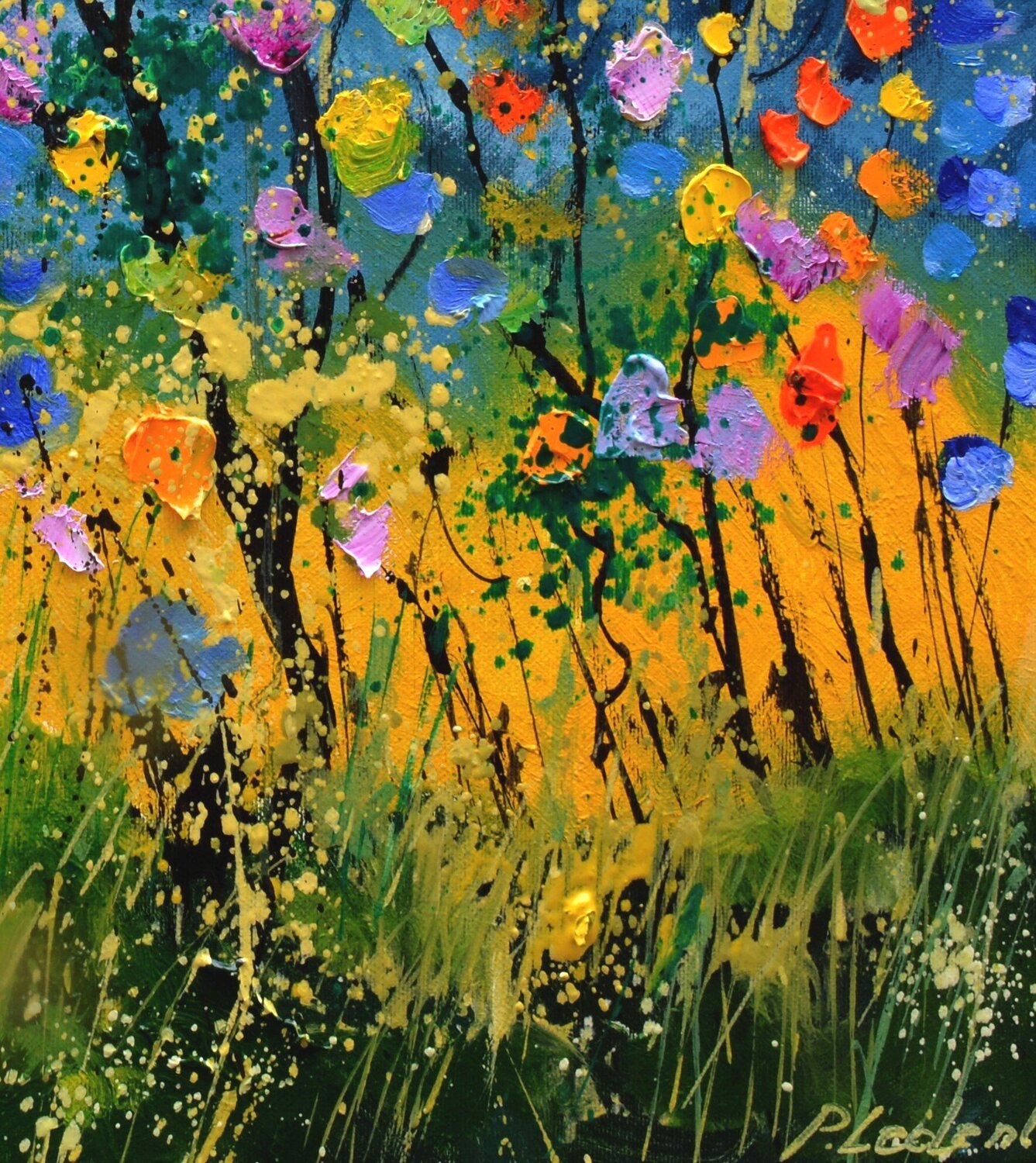 Wild flowers 6522 by Pol Ledent (2023) : Painting Oil on Canvas