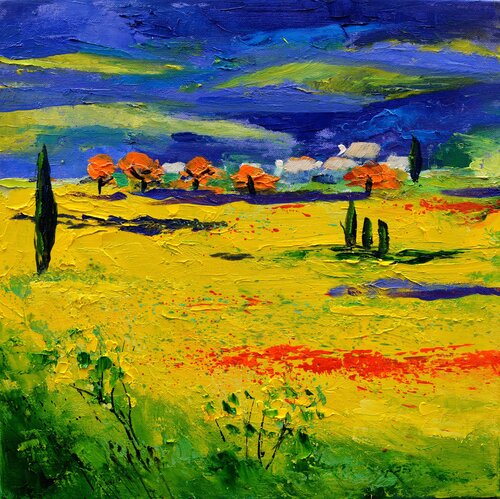 Summer landscape in Provence - 442021 van Pol Ledent, Schilderij te koop op Singulart