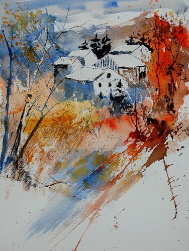 Winter 2021-watercolor 011012 di Pol Ledent, Opera su carta in vendita su Singulart