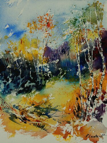 In the wood  - watercolor 909052 di Pol Ledent, Opera su carta in vendita su Singulart