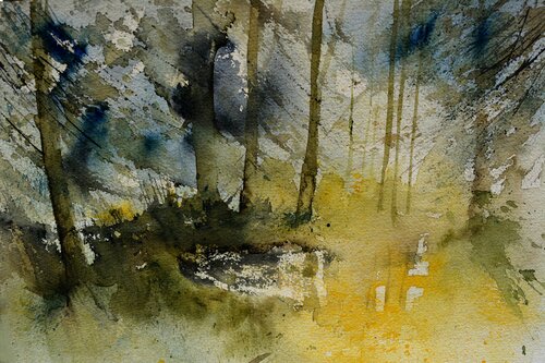 Light in a clearing van Pol Ledent, Werk op papier te koop op Singulart