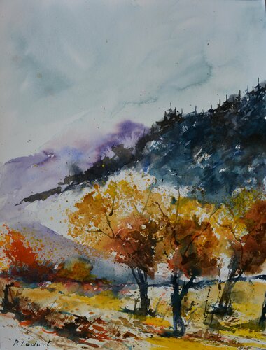 Autumn  2021-watercolor 908041 di Pol Ledent, Opera su carta in vendita su Singulart