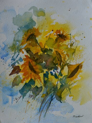 Autumn  2021-watercolor 908041 di Pol Ledent, Opera su carta in vendita su Singulart