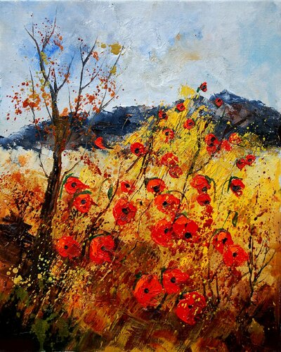 Poppies in provence von Pol Ledent, Malerei kaufen auf Singulart