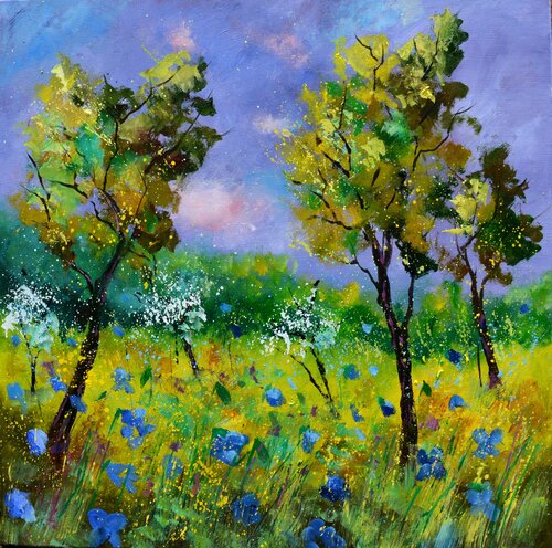 Spring in My countryside - Ciergnon - Exclusively on sale on Singulart von Pol Ledent, Malerei kaufen auf Singulart
