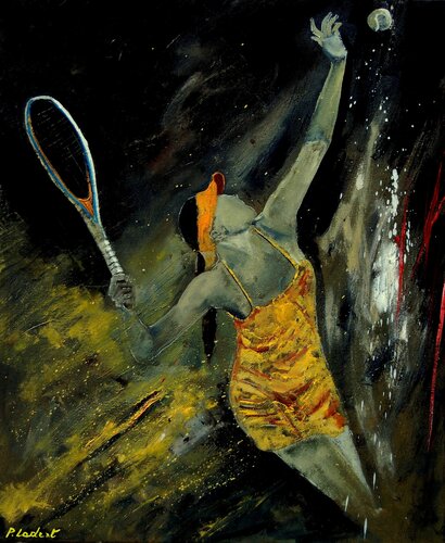 Playing tennis von Pol Ledent, Malerei kaufen auf Singulart
