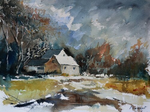 Old farm - watercolor Pol Ledent