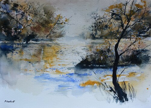 Peaceful waters - aquarelle di Pol Ledent, Opera su carta in vendita su Singulart