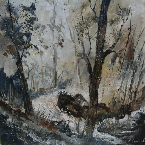River in winter-   552021 van Pol Ledent, Schilderij te koop op Singulart