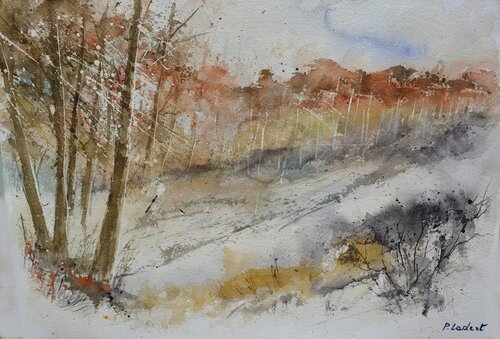 Windy autumn  - aquarelle di Pol Ledent, Opera su carta in vendita su Singulart