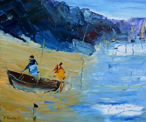 African shore scene di Pol Ledent, Pittura in vendita su Singulart
