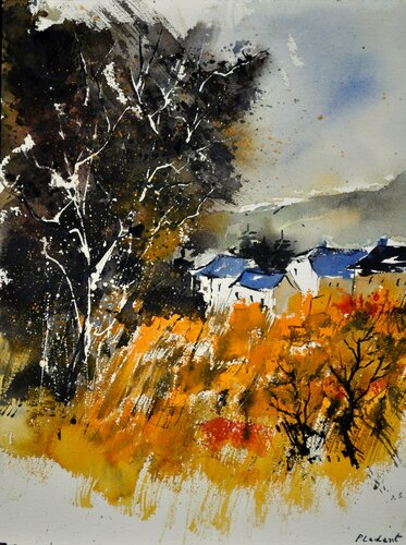 My village -watercolor 212042 di Pol Ledent, Opera su carta in vendita su Singulart