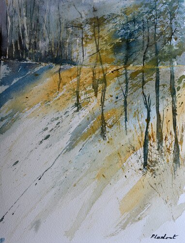 In the wood   -watercolor 171121 di Pol Ledent, Opera su carta in vendita su Singulart