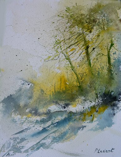 Some spring light    -watercolor by Pol Ledent, Work on Paper for Sale on Singulart